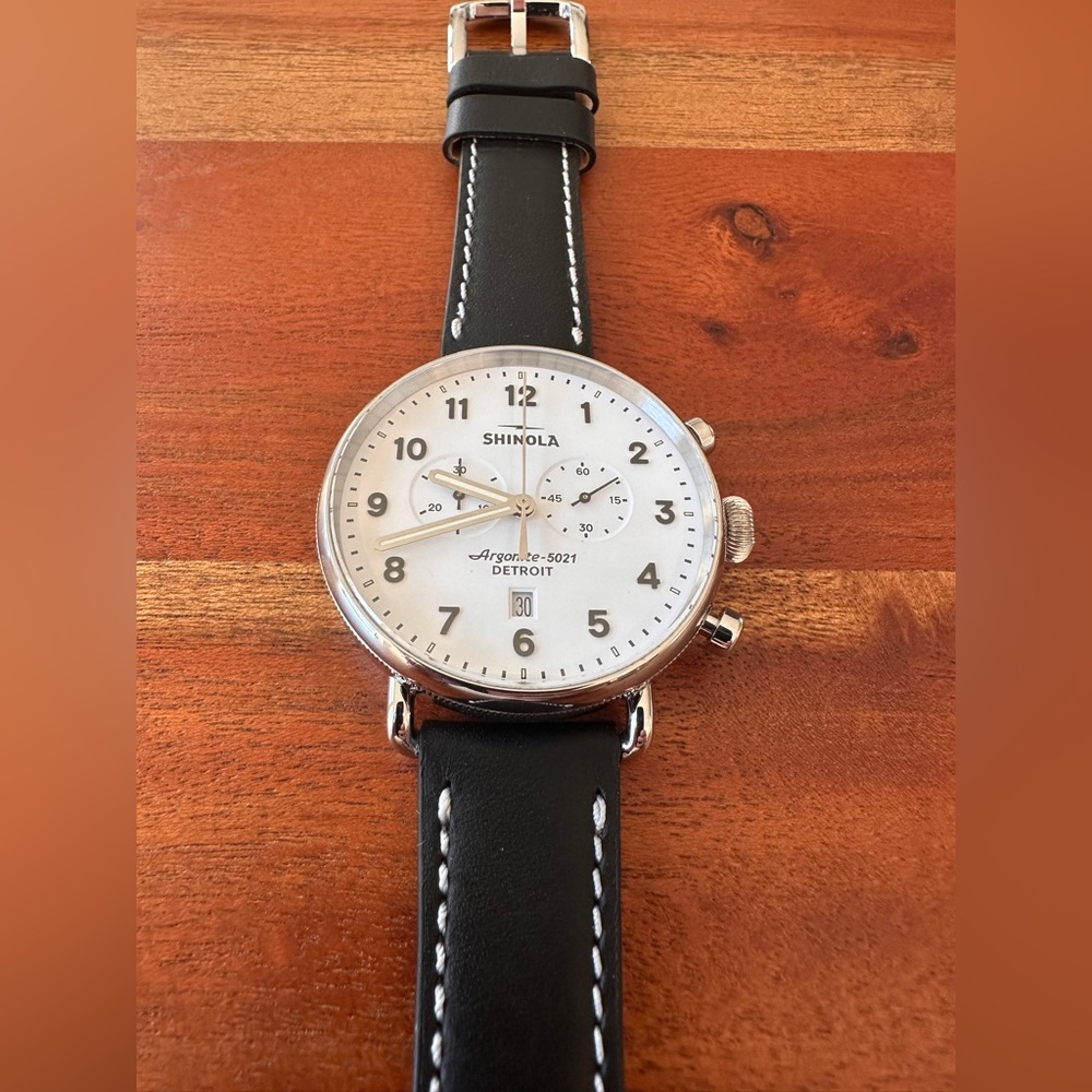 Shinola Runwell Chrono Watch 47mm White / Black